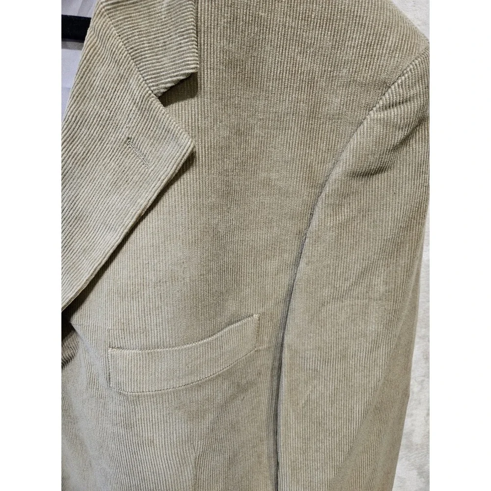 Linea Uomo 48L Tan Corduroy Blazer Sport Coat 3 Button‎ Cotton Long